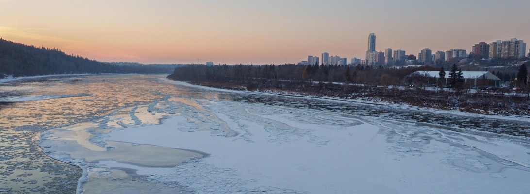 edmonton, winter, north saskatchewan river