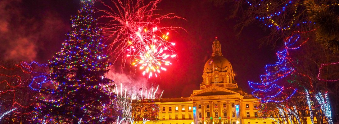 lookbook, december, alberta legislature, new years, holidays, fireworks
